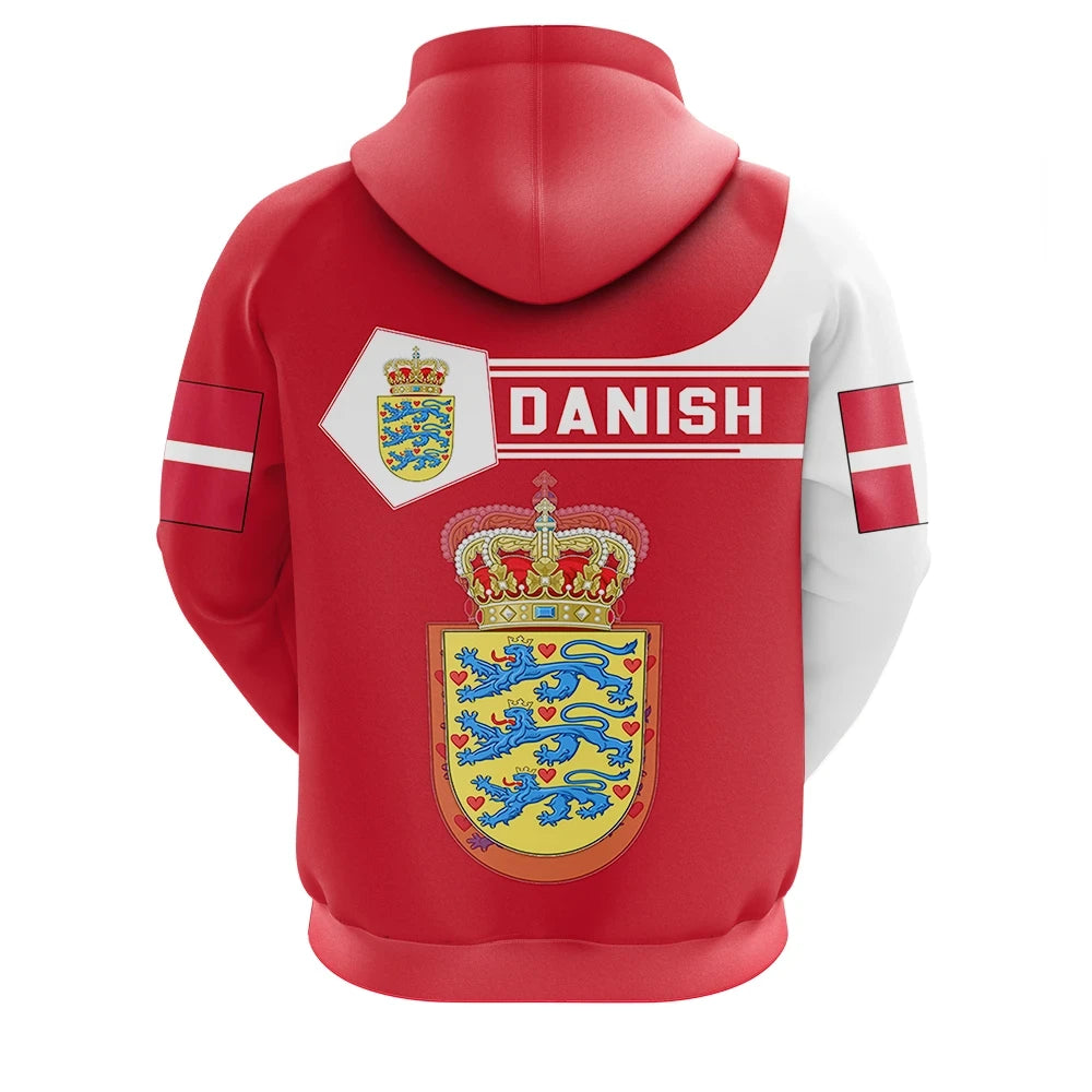 Denmark Hoodie Coat Of Arms Simple Style RLT13 - Wonder Print Shop