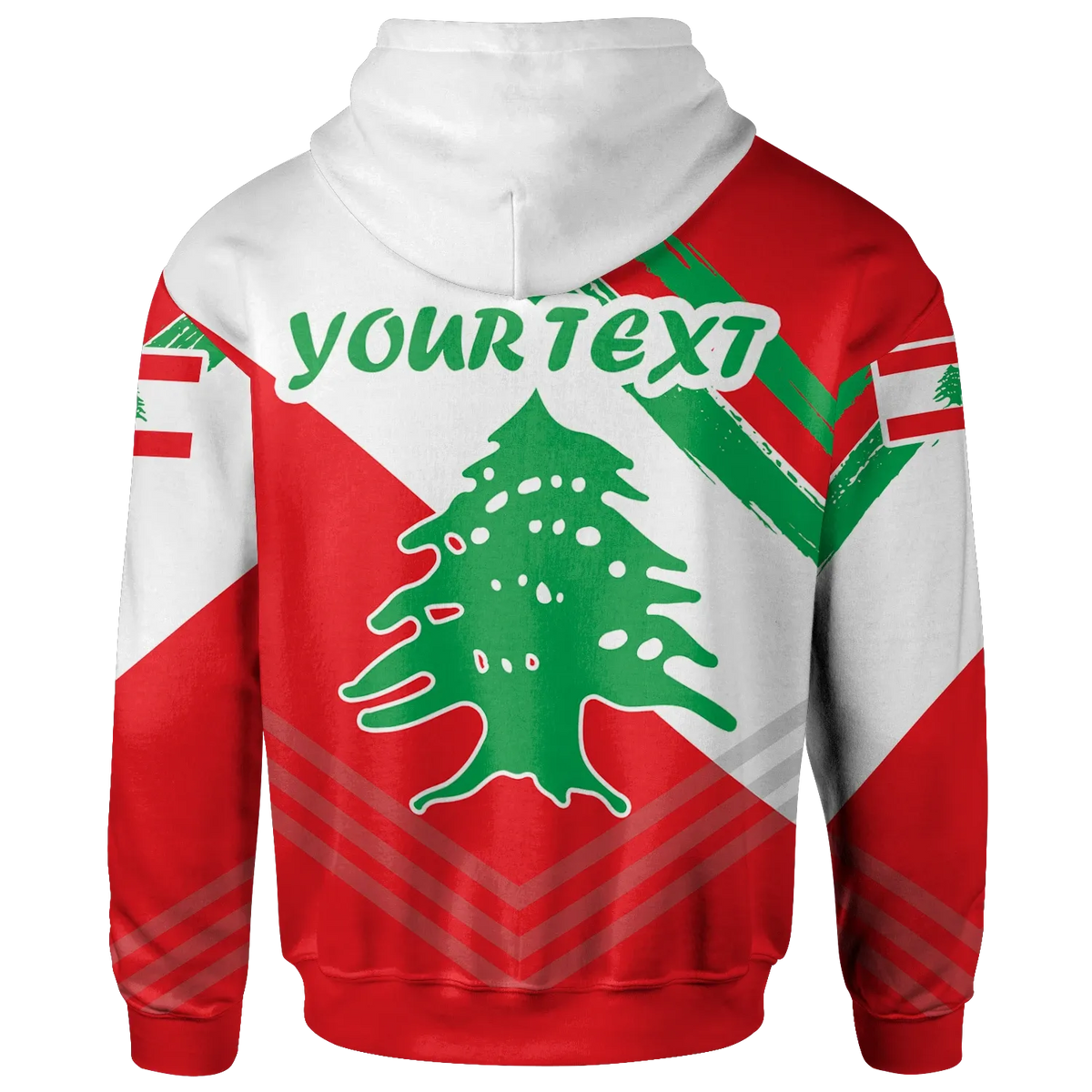 Lebanon Personalised Hoodie Lebanon Flag Polygon Style24 RLT6 - Wonder Print Shop