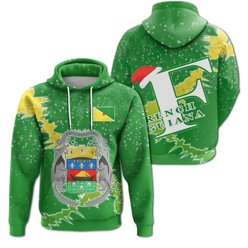 French Guiana Christmas Hoodie Coat Of Arms X Style RLT8 - Wonder Print Shop