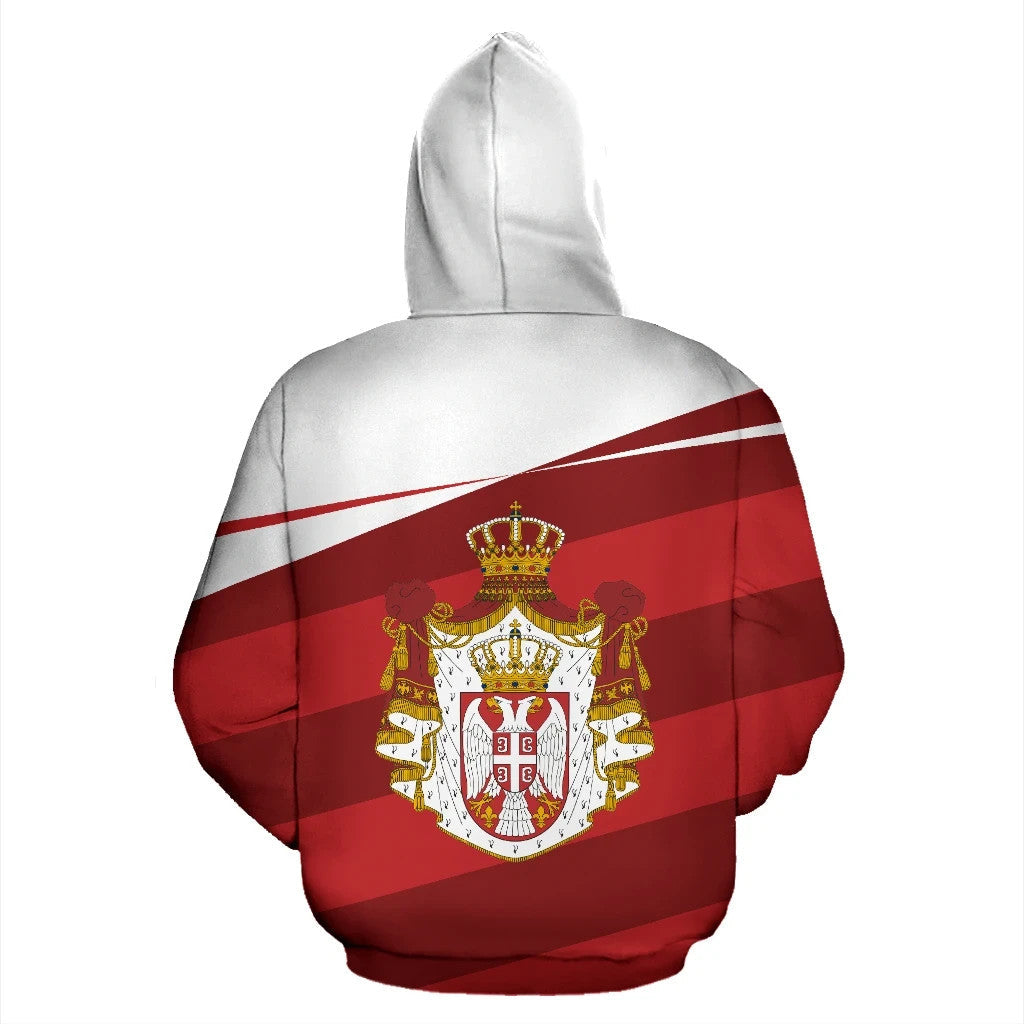 Serbia Flag Hoodie Vivian Style RLT7 - Wonder Print Shop