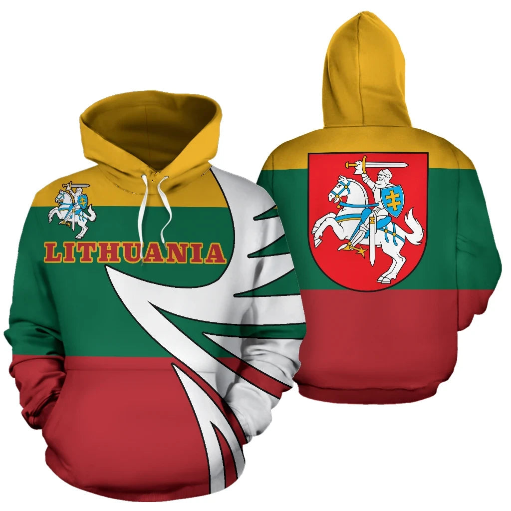 Lithuania Flag Hoodie Coat Of Arms RLT6 - Wonder Print Shop