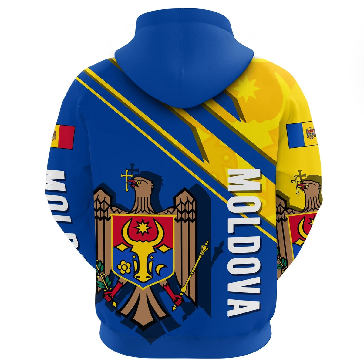 Moldova Hoodie, Flag and Coat Of Arms A22 RLT13 - Wonder Print Shop