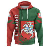 Lithuania Hoodie Coat Of Arms Quarter Style RLT6 - Wonder Print Shop