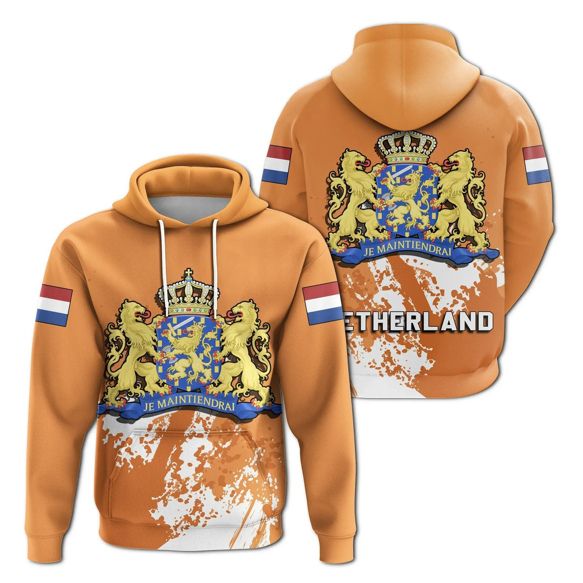 Netherland Hoodie Coat Of Arms Spaint Style RLT7 - Wonder Print Shop