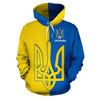 Ukraine Football Hoodie Trident RLT7 - Wonder Print Shop