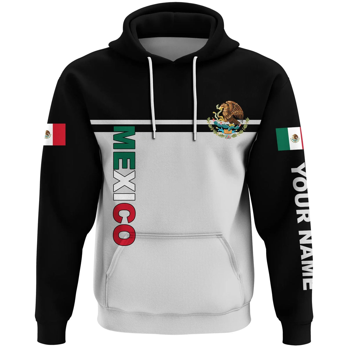 Custom Mexico Hoodie Coat Of Arms RLT13 - Wonder Print Shop