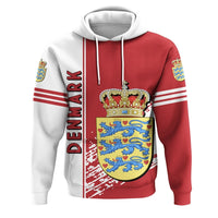 Denmark Hoodie Coat Of Arms Quarter Style RLT13 - Wonder Print Shop