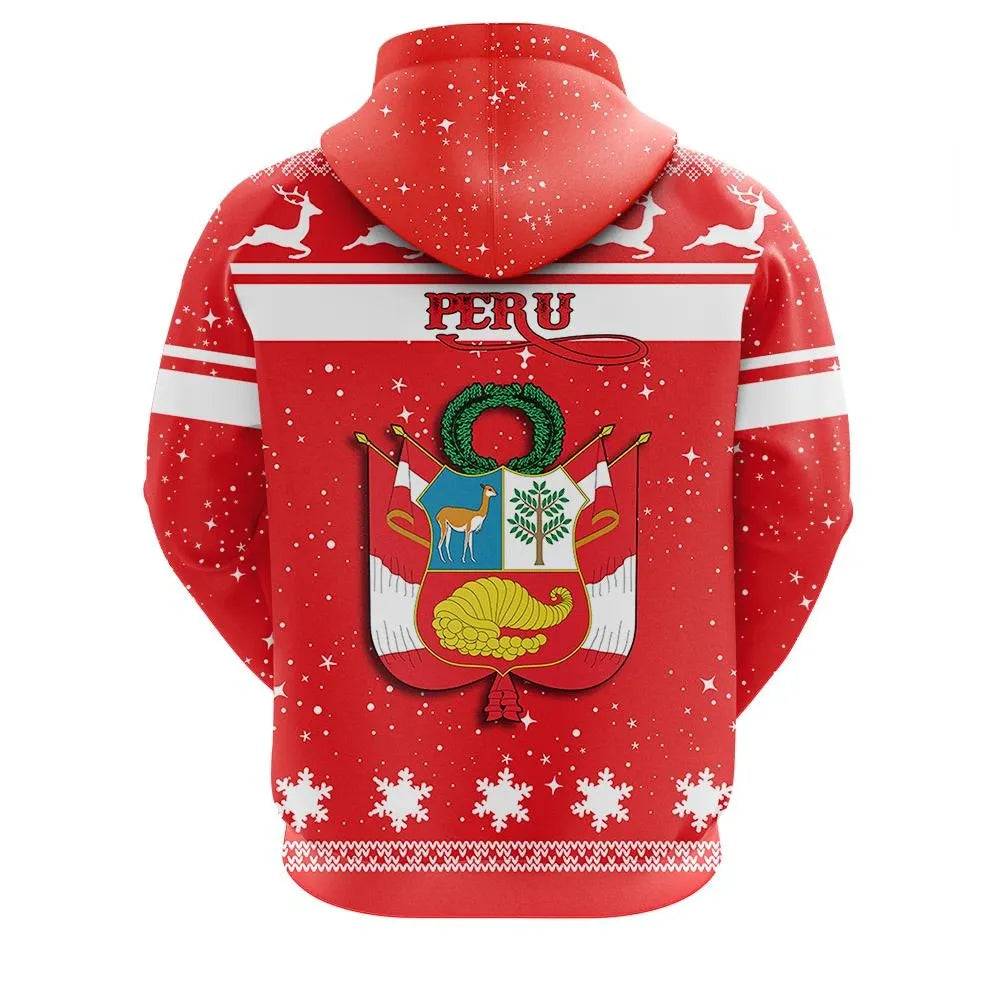 Christmas Peru Hoodie Coat Of Arms RLT7 - Wonder Print Shop