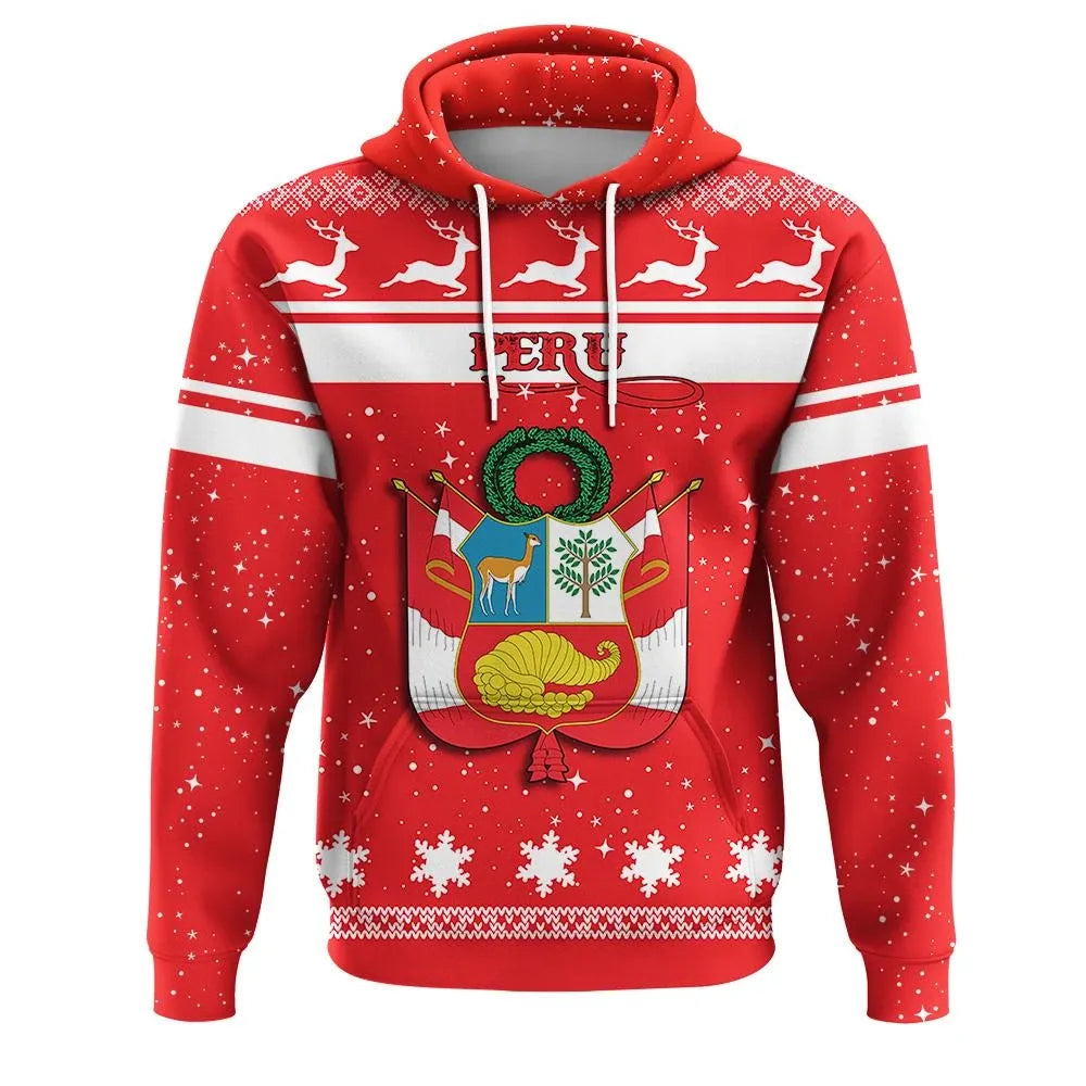 Christmas Peru Hoodie Coat Of Arms RLT7 - Wonder Print Shop