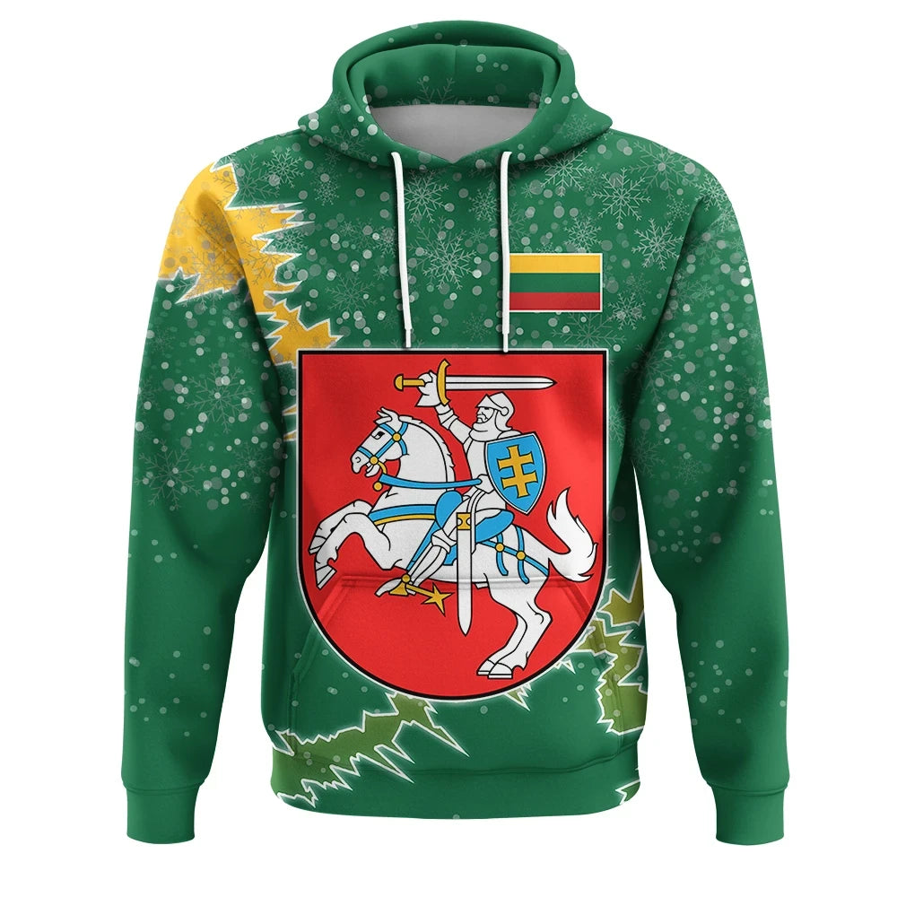 Lithuania Christmas Hoodie Coat Of Arms X Style8 RLT6 - Wonder Print Shop