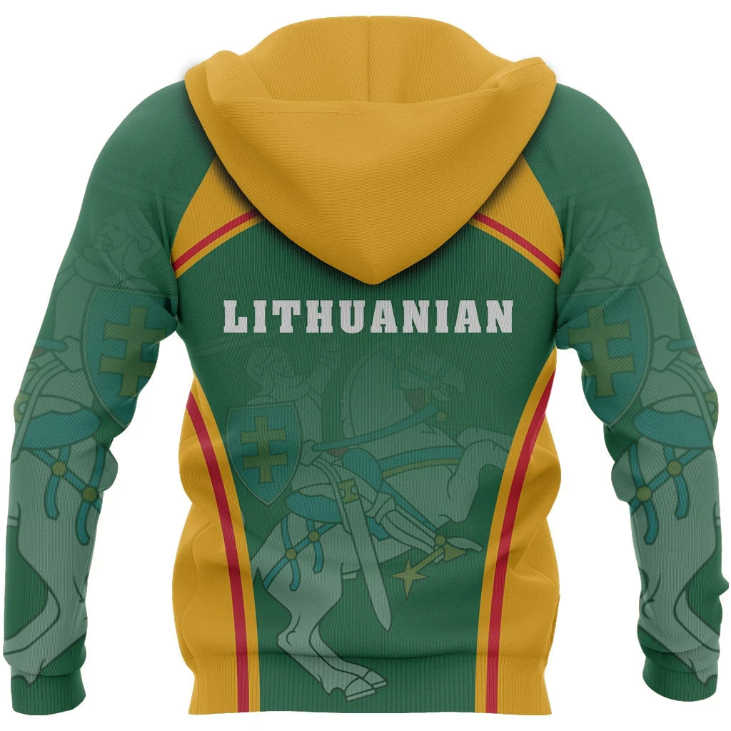 Lithuania Hoodie Coat Of Arms Sport Style RLT6 - Wonder Print Shop