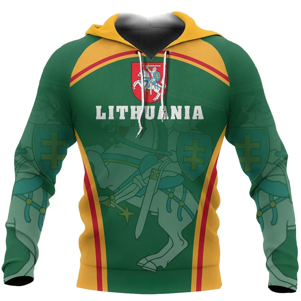 Lithuania Hoodie Coat Of Arms Sport Style RLT6 - Wonder Print Shop