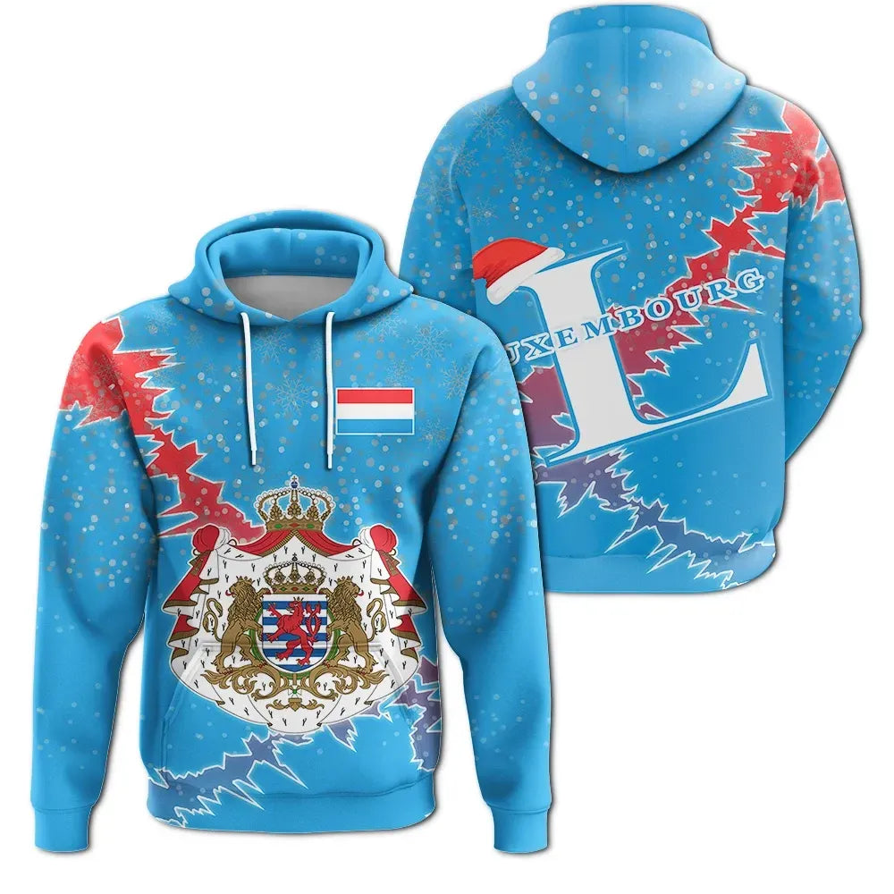 Luxembourg Christmas Hoodie Coat Of Arms X Style8 RLT6 - Wonder Print Shop