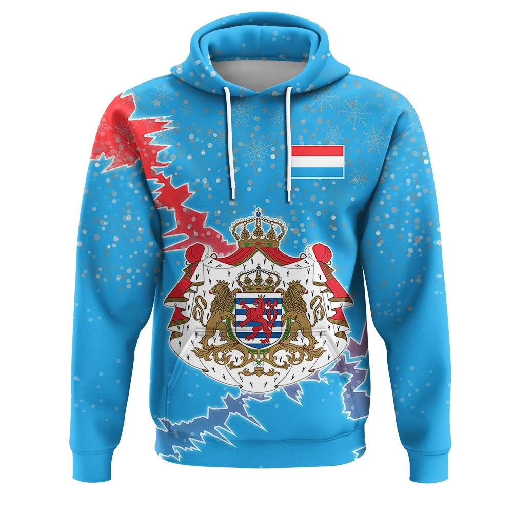 Luxembourg Christmas Hoodie Coat Of Arms X Style8 RLT6 - Wonder Print Shop