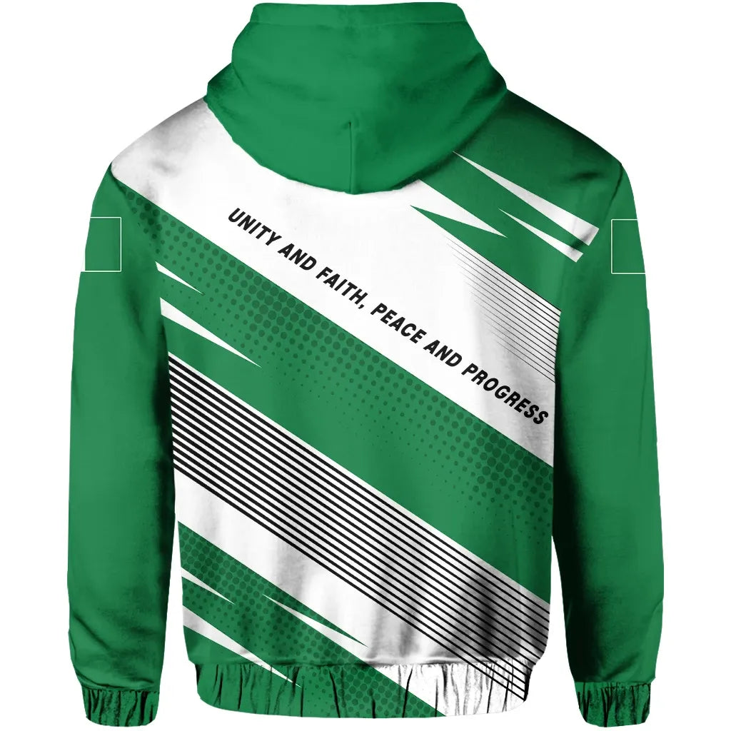 Nigeria Flag Hoodie Pride Style RLT8 - Wonder Print Shop