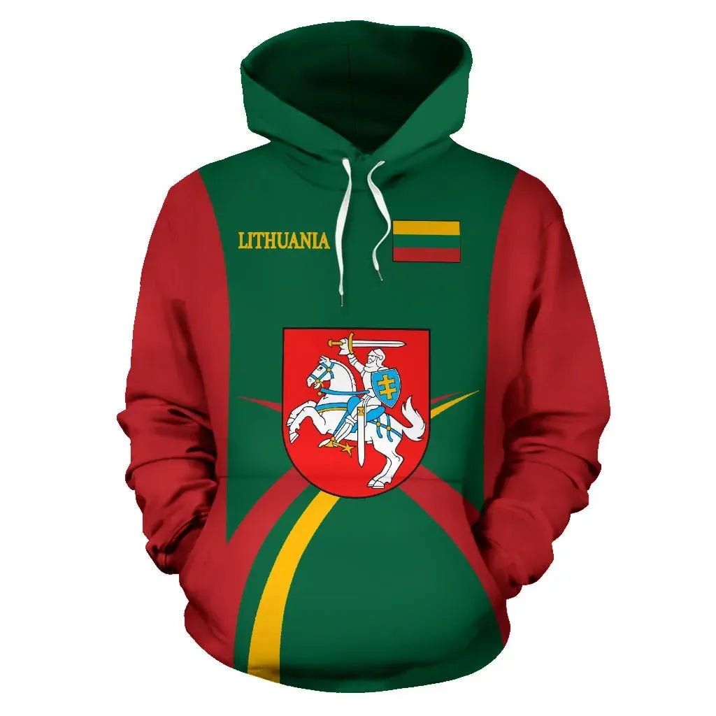 Lithuania Hoodie Coat Of Arms Sports Style 02 RLT6 - Wonder Print Shop