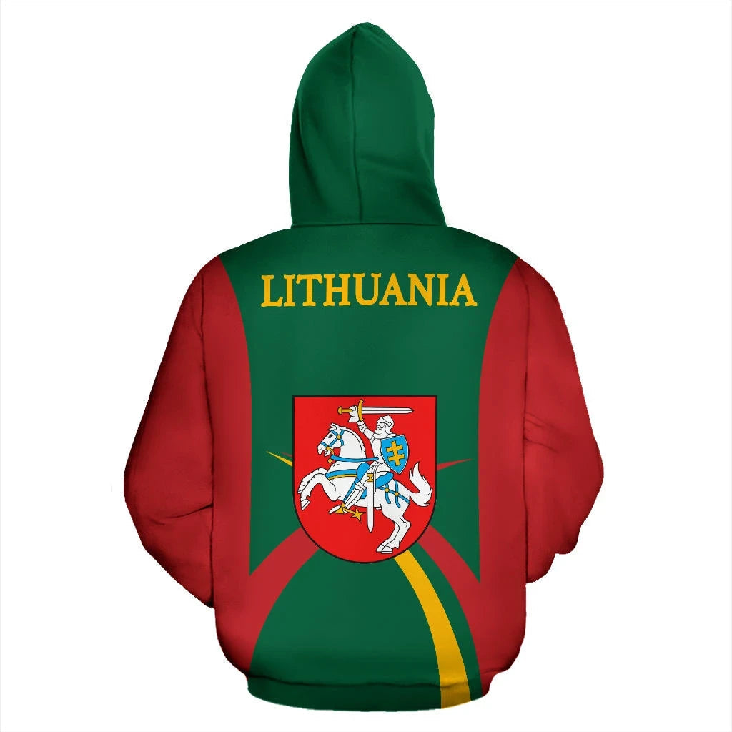 Lithuania Hoodie Coat Of Arms Sports Style 02 RLT6 - Wonder Print Shop