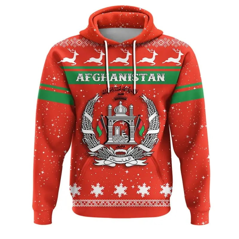 Christmas Afghanistan Hoodie Coat Of Arms RLT8 - Wonder Print Shop