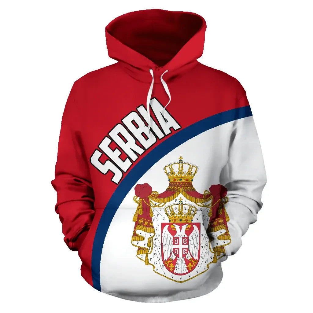 Serbia Hoodie Wave Flag Color RLT7 - Wonder Print Shop