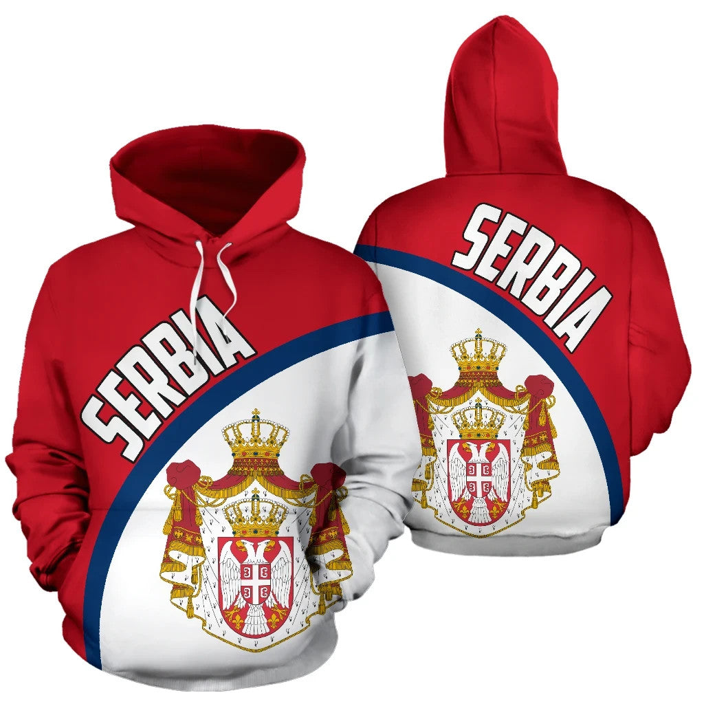 Serbia Hoodie Wave Flag Color RLT7 - Wonder Print Shop