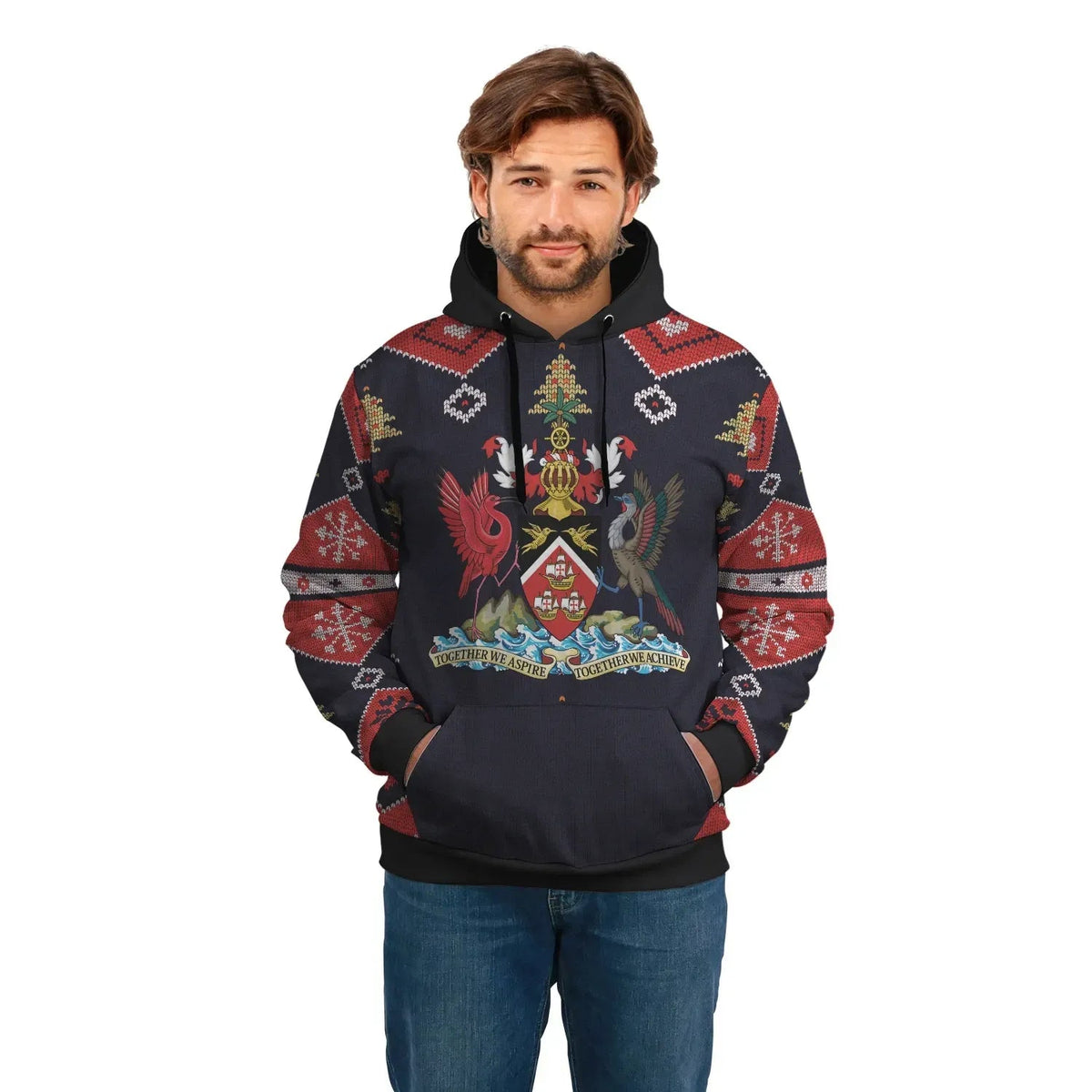 Trinidad and Tobago Christmas Hoodie Santa Claus Ho Ho Ho10 RLT6 - Wonder Print Shop