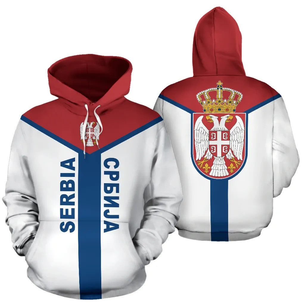 Serbia Rising Pullover Hoodie RLT7 - Wonder Print Shop