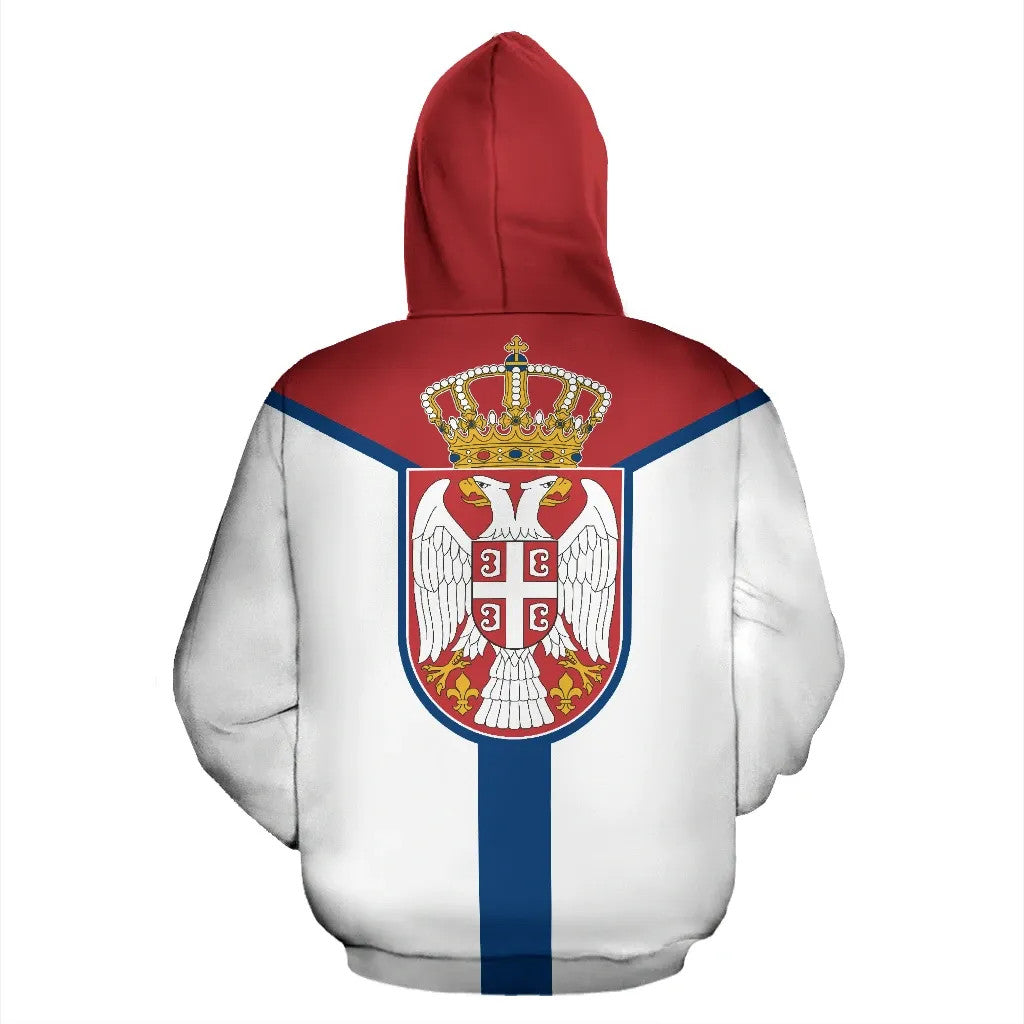 Serbia Rising Pullover Hoodie RLT7 - Wonder Print Shop