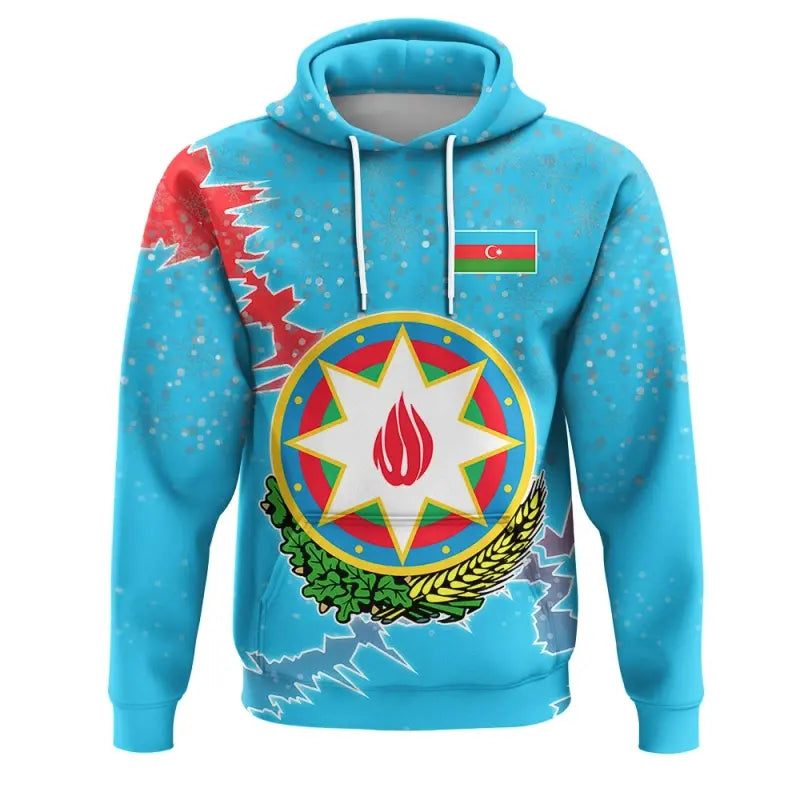 Azerbaijan Christmas Hoodie Coat Of Arms X Style RLT8 - Wonder Print Shop