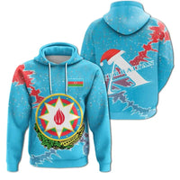 Azerbaijan Christmas Hoodie Coat Of Arms X Style RLT8 - Wonder Print Shop