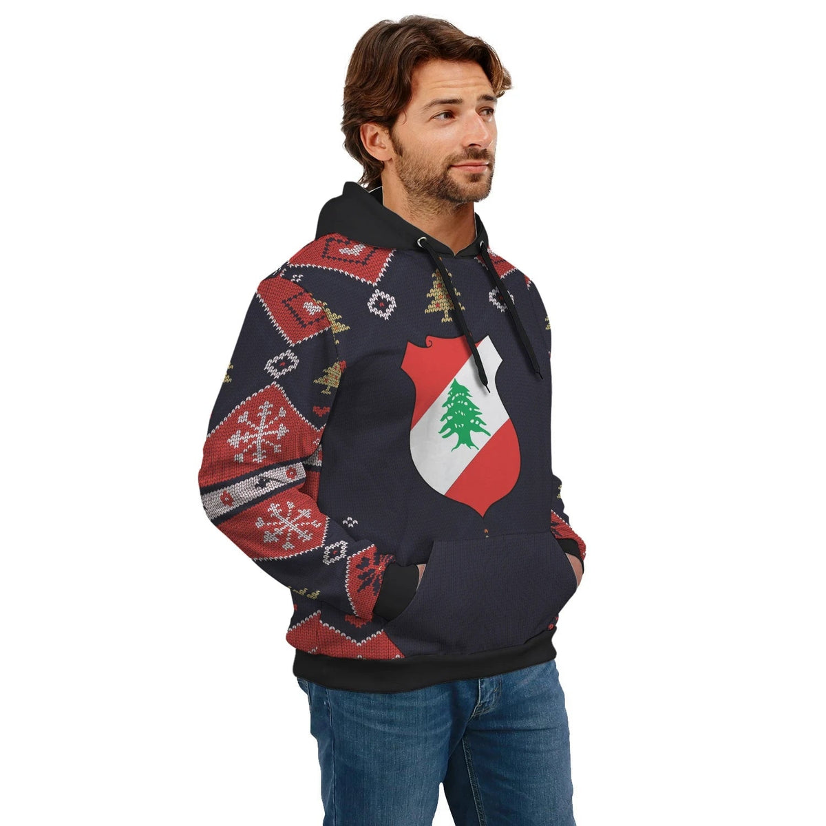 Lebanon Christmas Hoodie Santa Claus Ho Ho Ho RLT6 - Wonder Print Shop