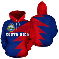 Costa Rica Flag Hoodie Tooth Style RLT13 - Wonder Print Shop
