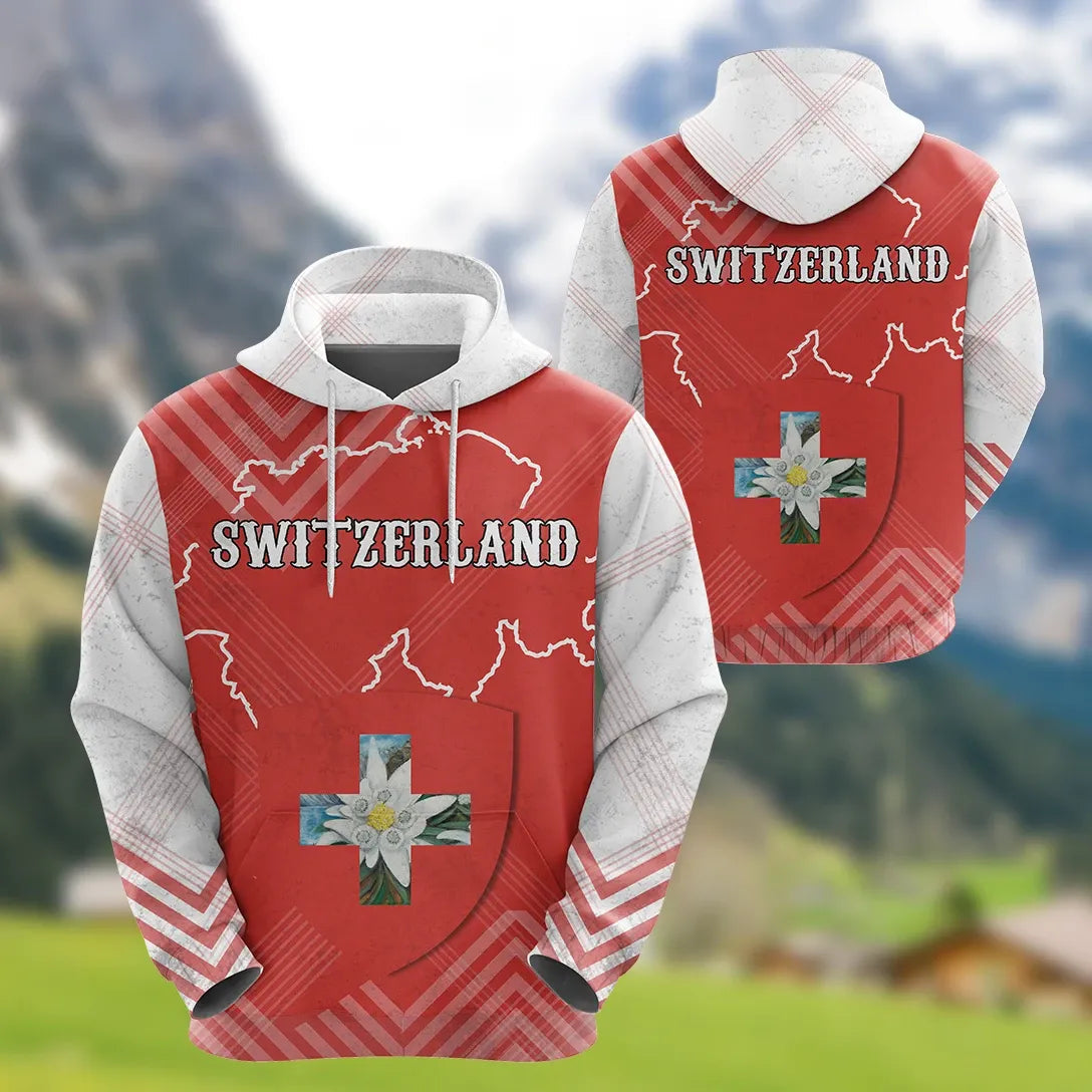 Hoodie Switzerland Mix Edelweiss RLT13 - Wonder Print Shop