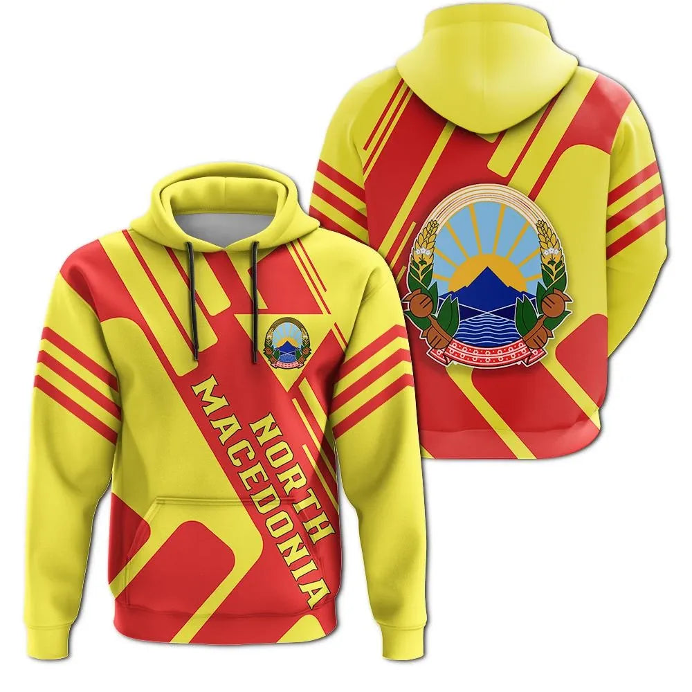 North Macedonia Hoodie Coat Of Arms Rockie RLT7 - Wonder Print Shop