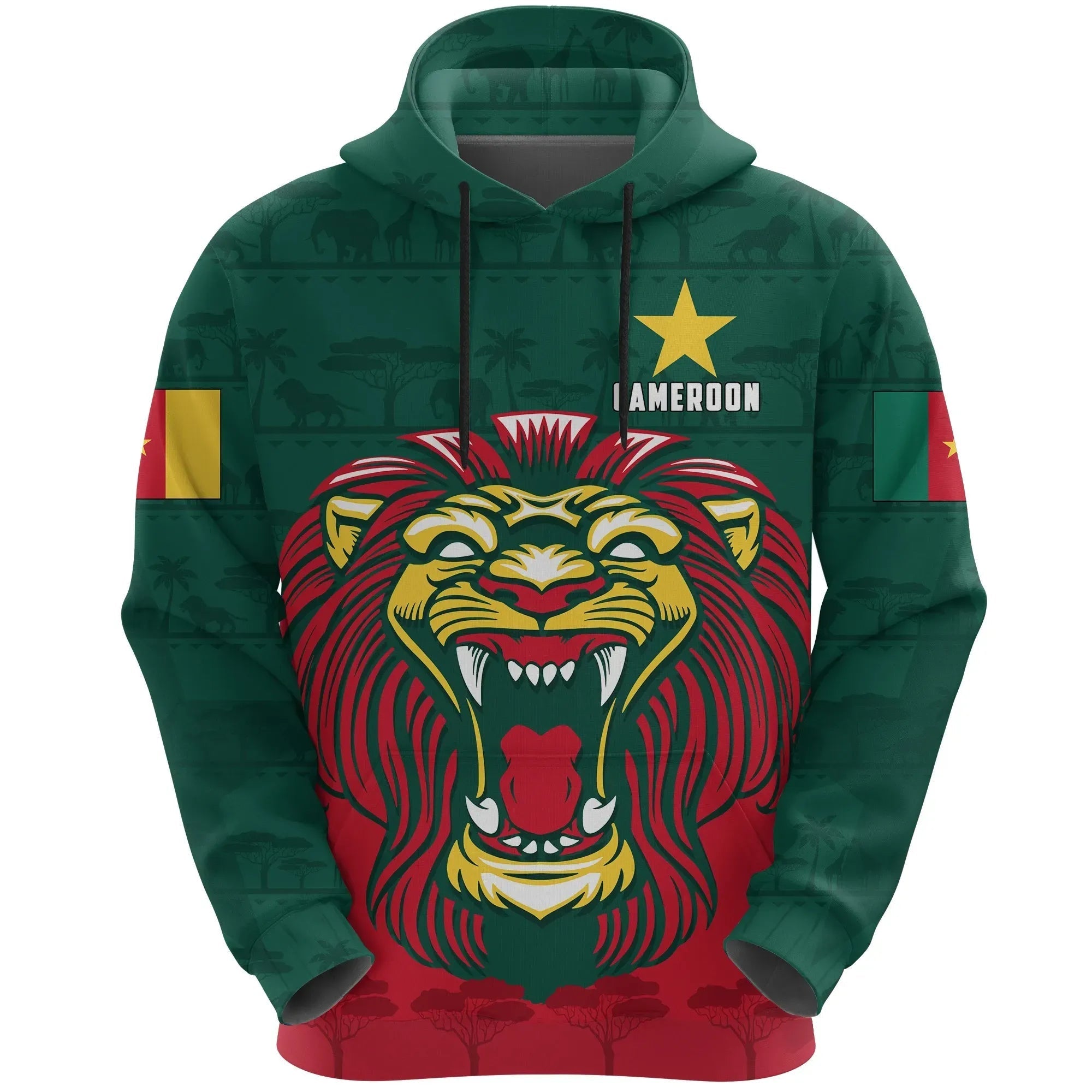 cameroon-hoodie-lion-green