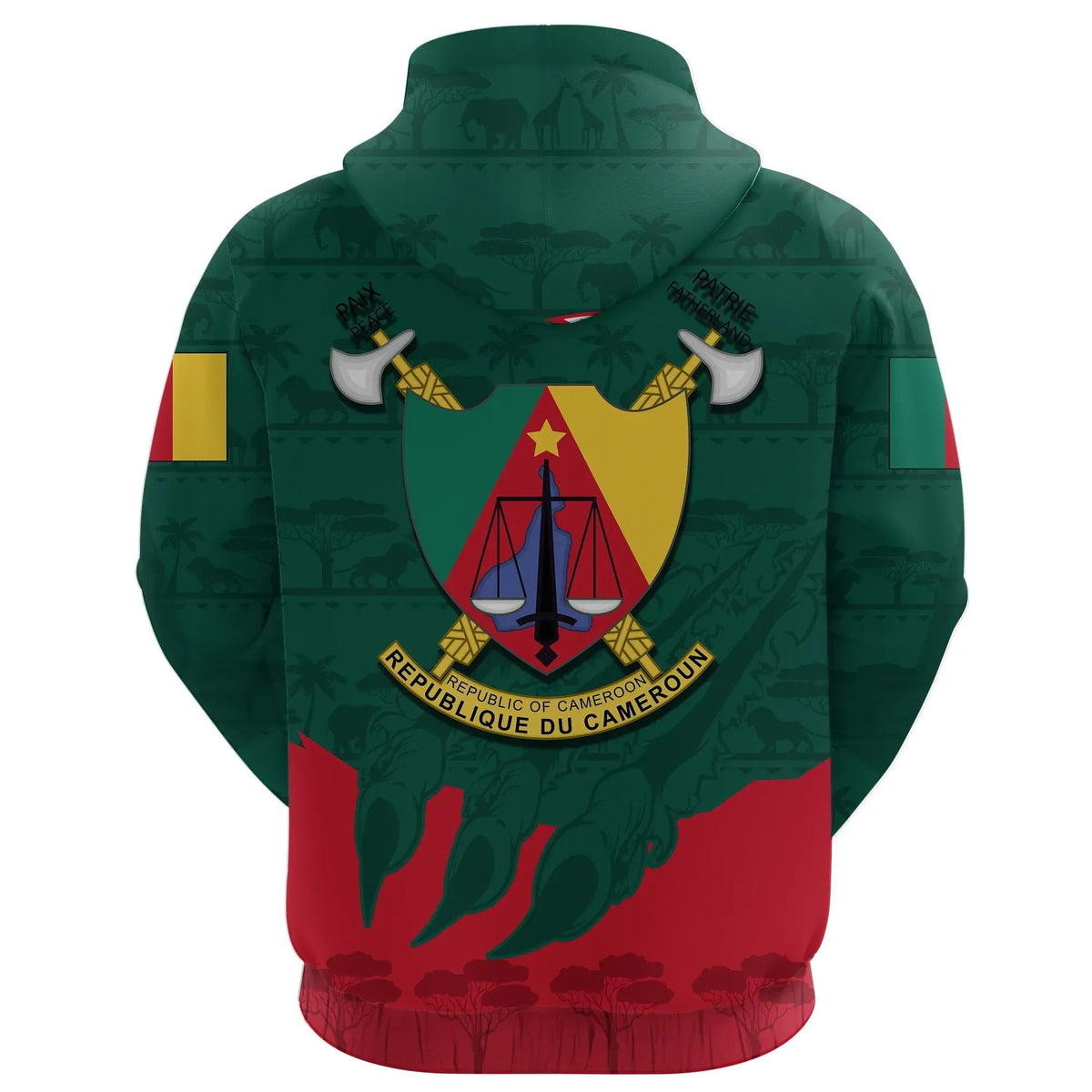 Cameroon Hoodie Lion Green RLT7 - Wonder Print Shop