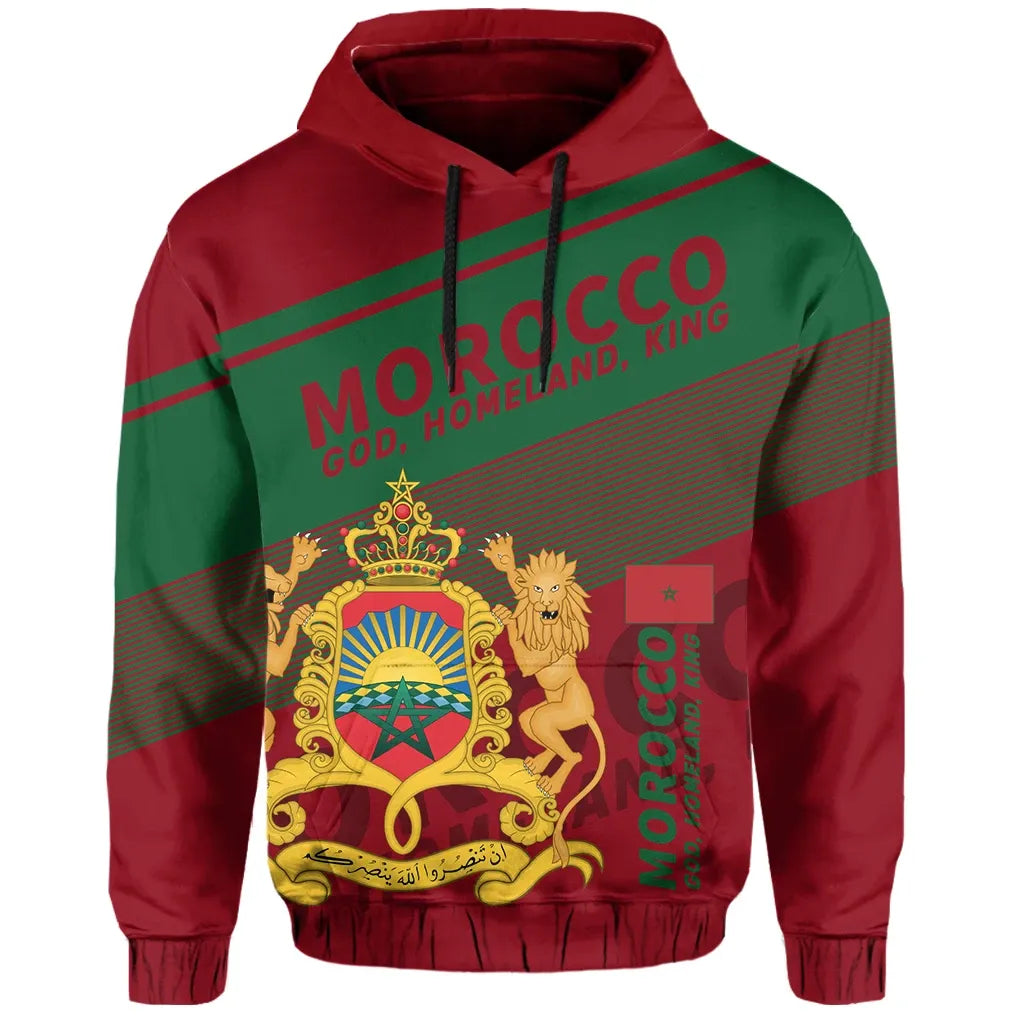 Morocco Hoodie Flag Motto Limited Style RLT7 - Wonder Print Shop