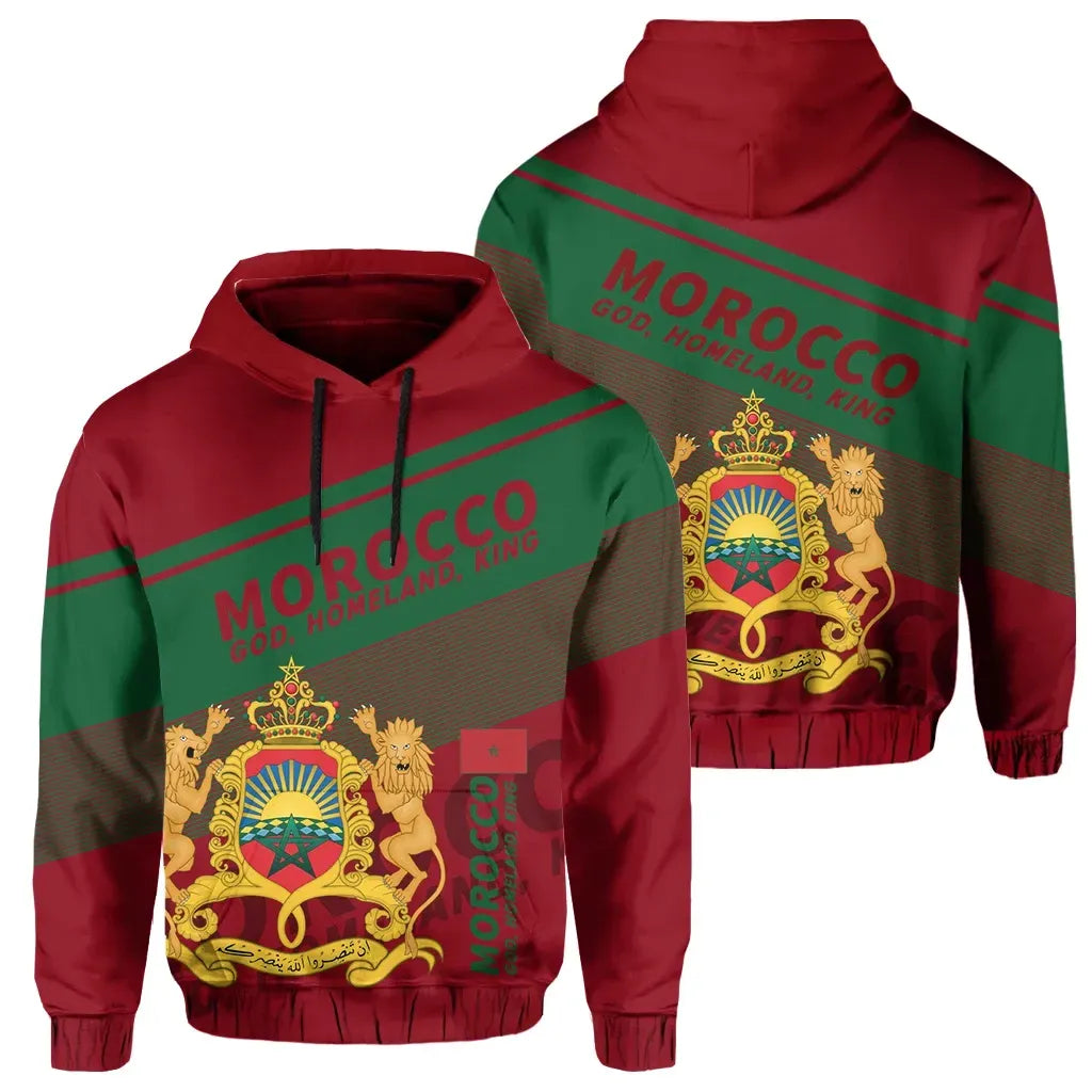 Morocco Hoodie Flag Motto Limited Style RLT7 - Wonder Print Shop