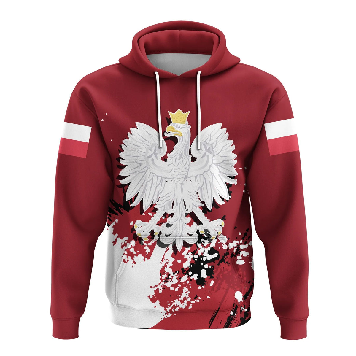 Poland Hoodie Coat Of Arms Spaint Style RLT7 - Wonder Print Shop