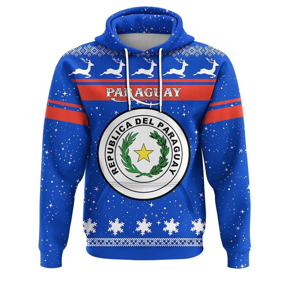 Christmas Paraguay Hoodie Coat Of Arms RLT7 - Wonder Print Shop