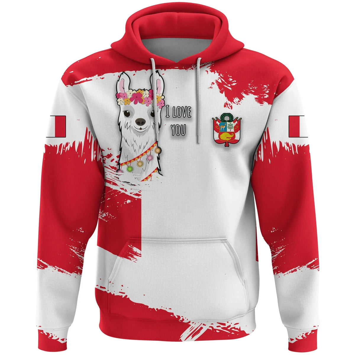 Peru Hoodie Peru Flag Brush RLT7 - Wonder Print Shop