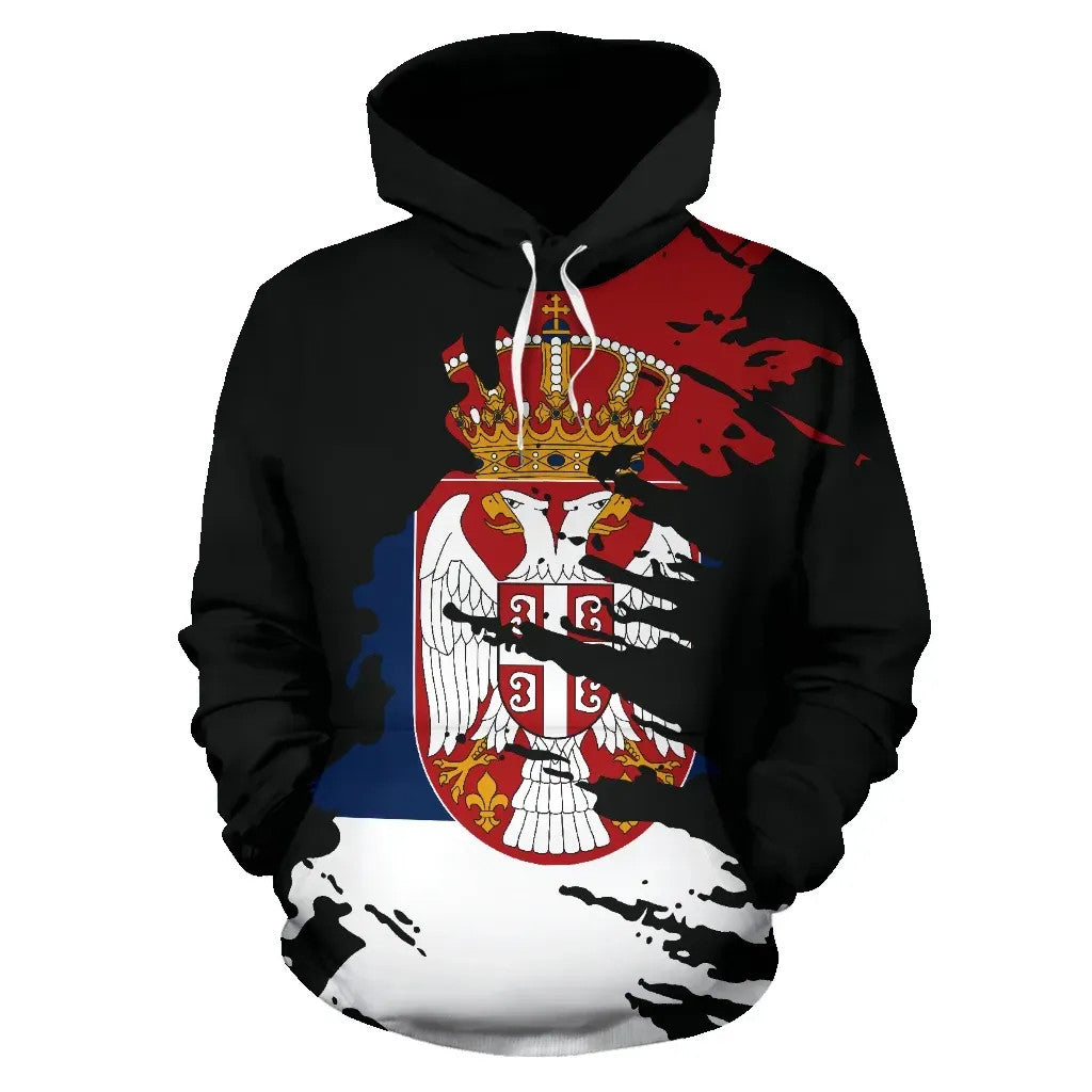 Serbia Hoodie Flag Painting RLT7 - Wonder Print Shop