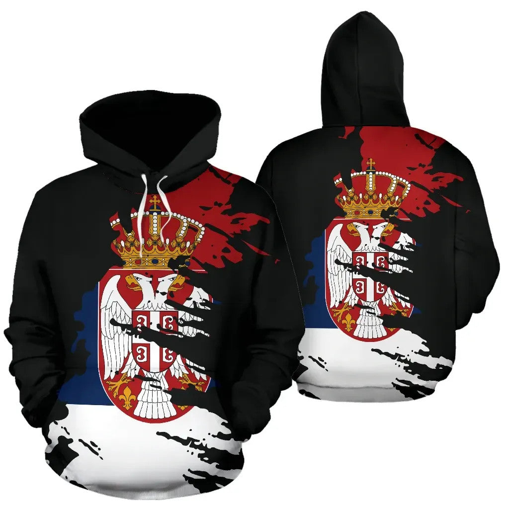 Serbia Hoodie Flag Painting RLT7 - Wonder Print Shop