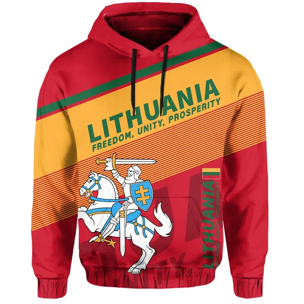 Lithuania Flag Motto Hoodie Red Limited Style RLT6 - Wonder Print Shop