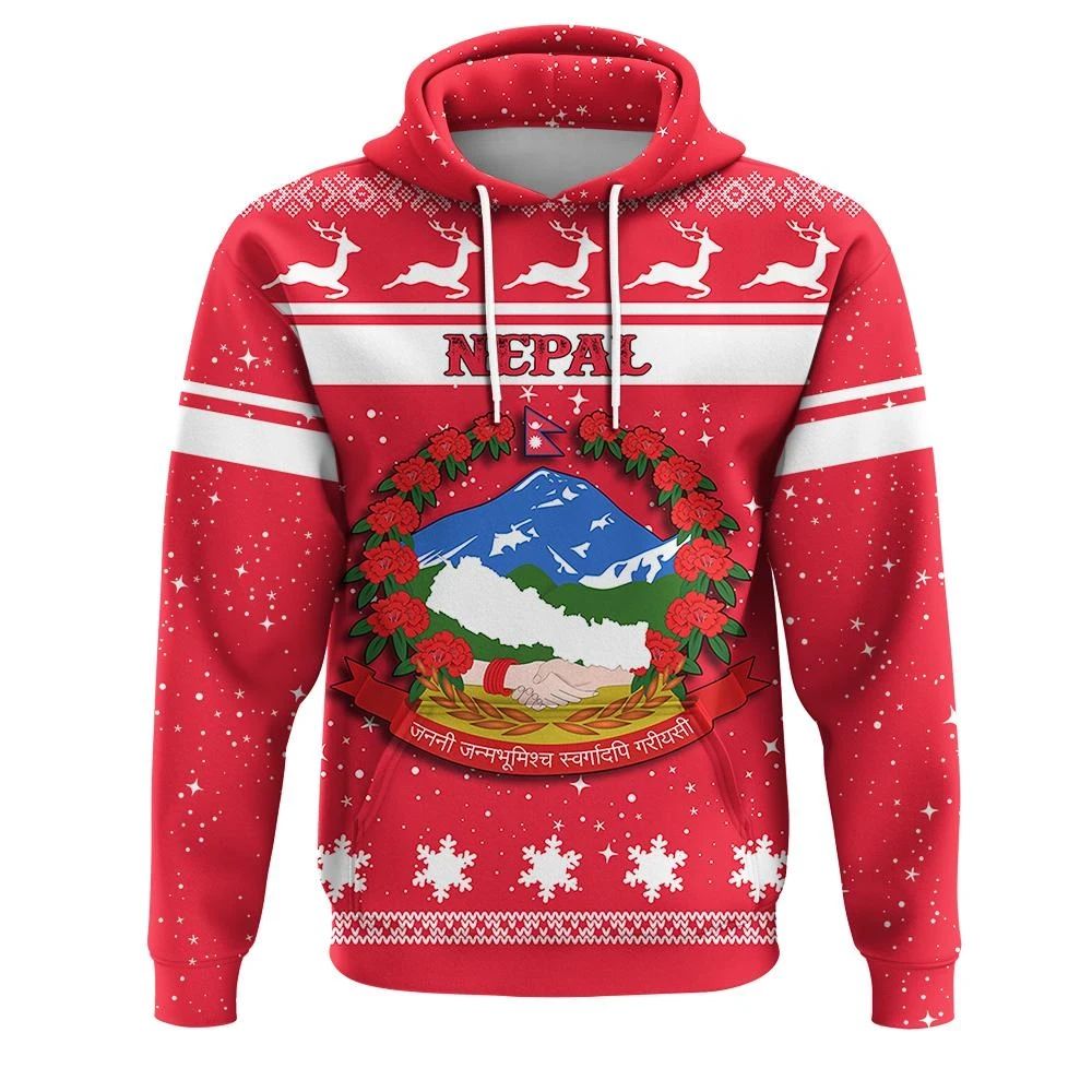 Christmas Nepal Hoodie Coat Of Arms RLT7 - Wonder Print Shop