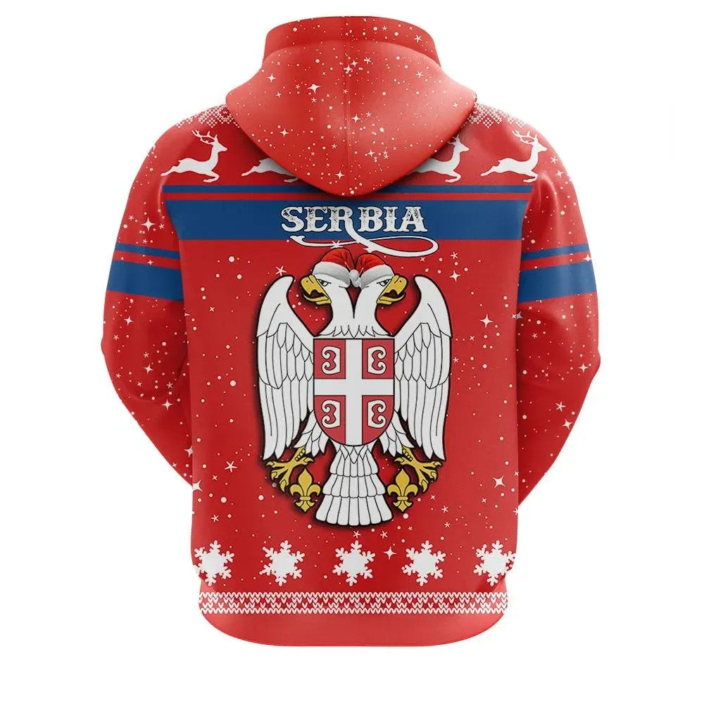 Christmas Serbia Hoodie Coat Of Arms RLT7 - Wonder Print Shop