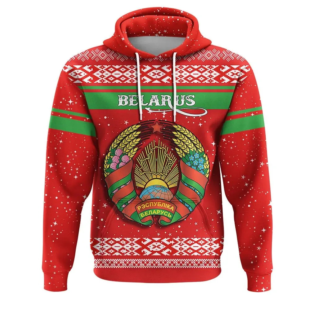 Christmas Belarus Hoodie Coat Of Arms RLT6 - Wonder Print Shop