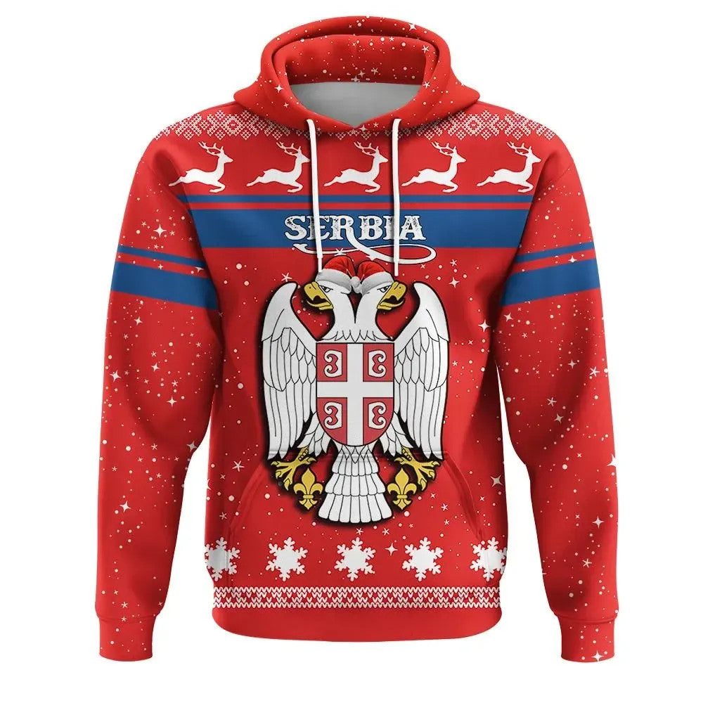 Christmas Serbia Hoodie Coat Of Arms RLT7 - Wonder Print Shop