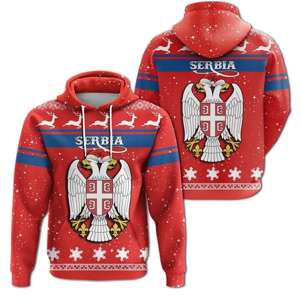 Christmas Serbia Hoodie Coat Of Arms RLT7 - Wonder Print Shop