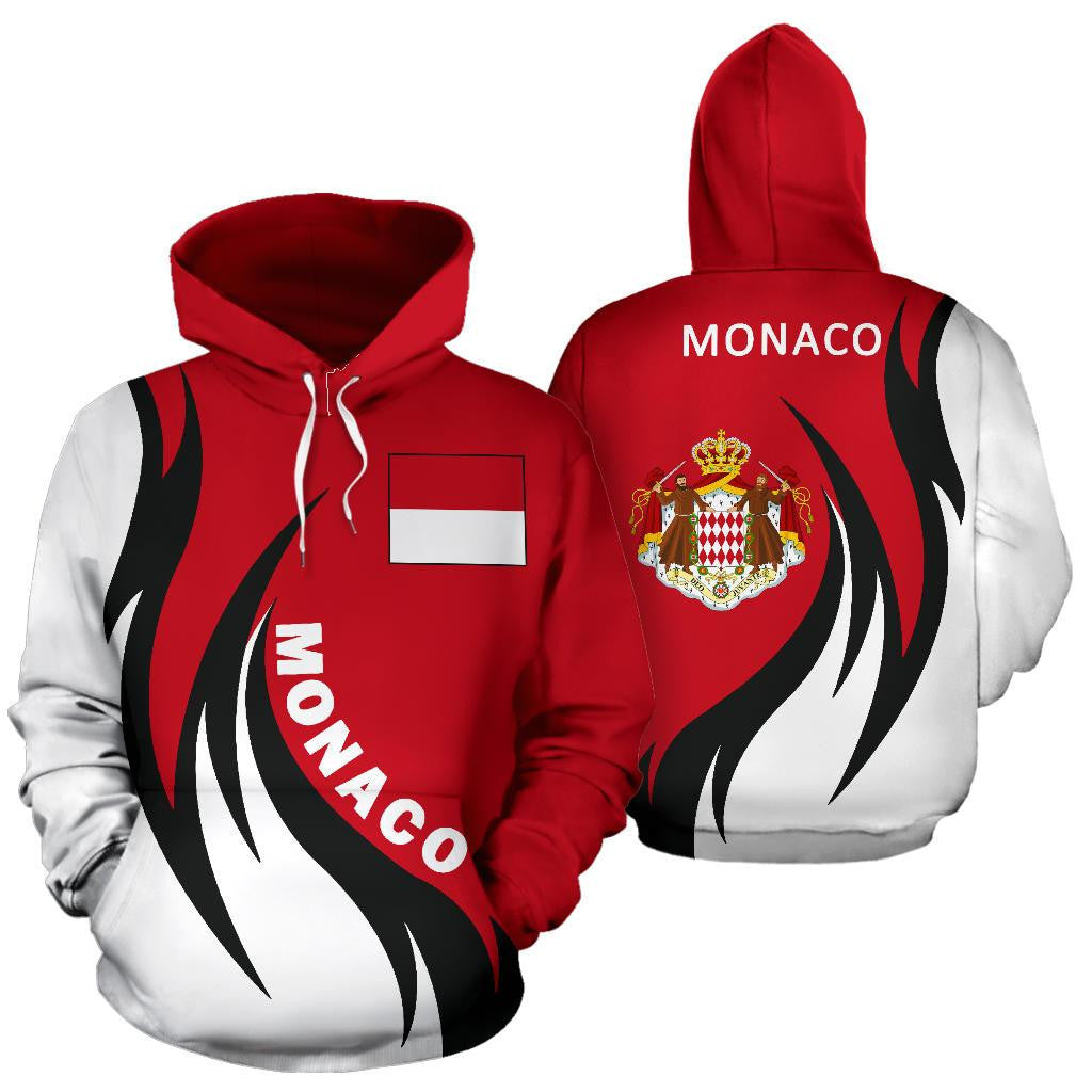 Monaco Hoodie Coat Of Arms Fire Style 1 RLT6 - Wonder Print Shop
