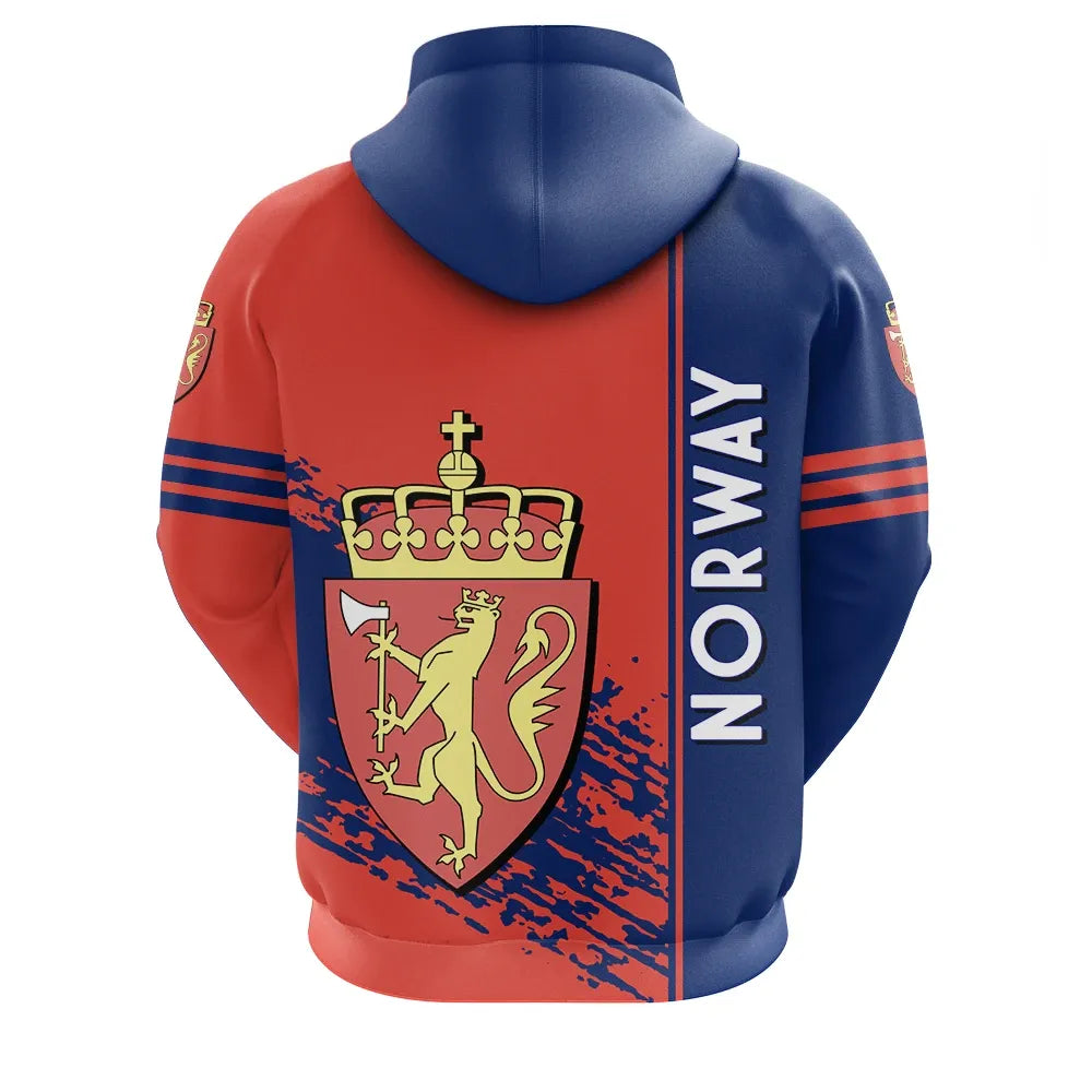 Norway Hoodie Coat Of Arms Quarter Style RLT7 - Wonder Print Shop